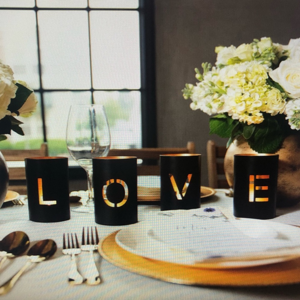 LOVE candle holders / used for one day like new